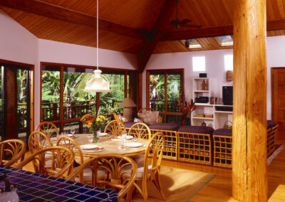 Interior Cedar Pole House Kauai